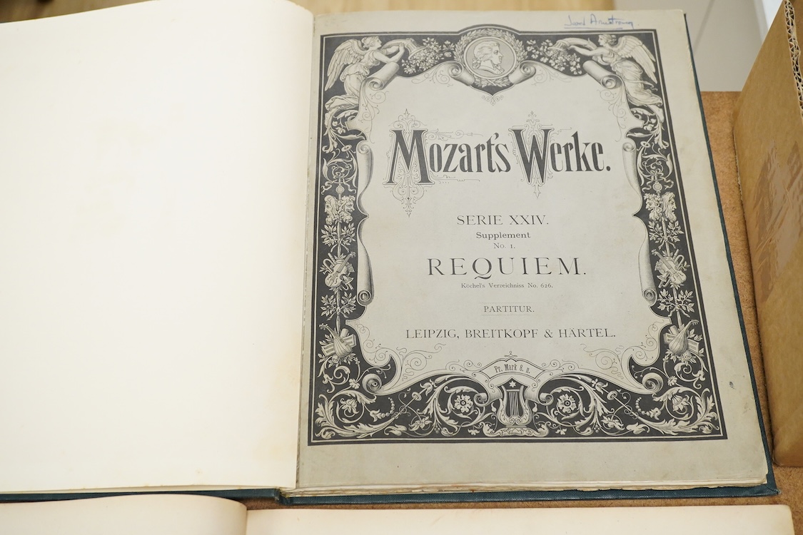 Mozart interest, four leather bound vols, Publ by Mannheim to include Mozart Sonatas